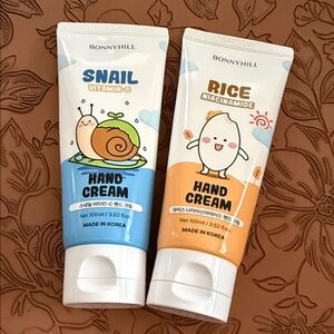 Set of 2 Snail Vitamin-C and Rice Niacinamide Hand Cream Set - NEW & Sealed